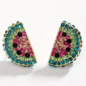 New Rhinestone Watermelon Earrings